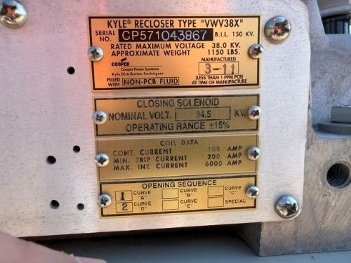 Cooper Power VWV38X Recloser (Serial 043867) - Image 6